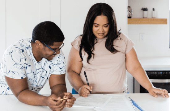 couple reviewing documents