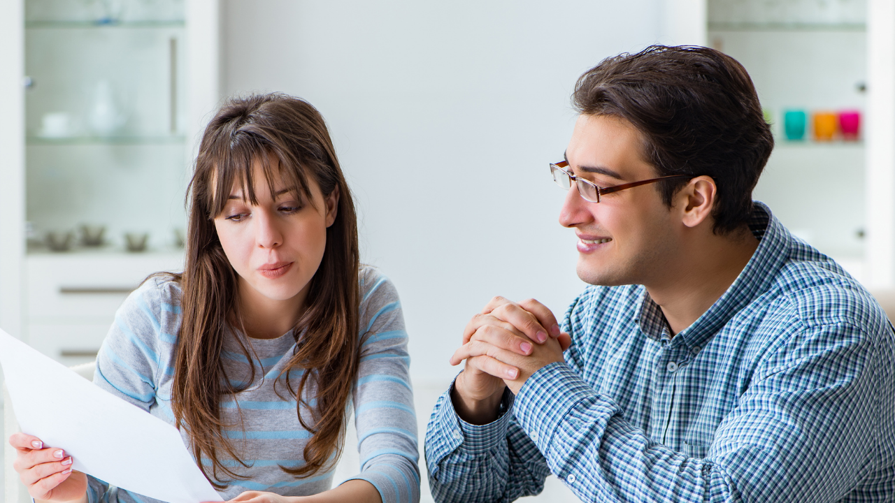 couple reviewing documents