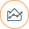 House icon with graph showing growth inside.